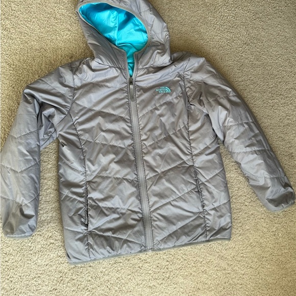 The North Face youth girls reversible puffer hooded zip up jacket size XL - Picture 11 of 11